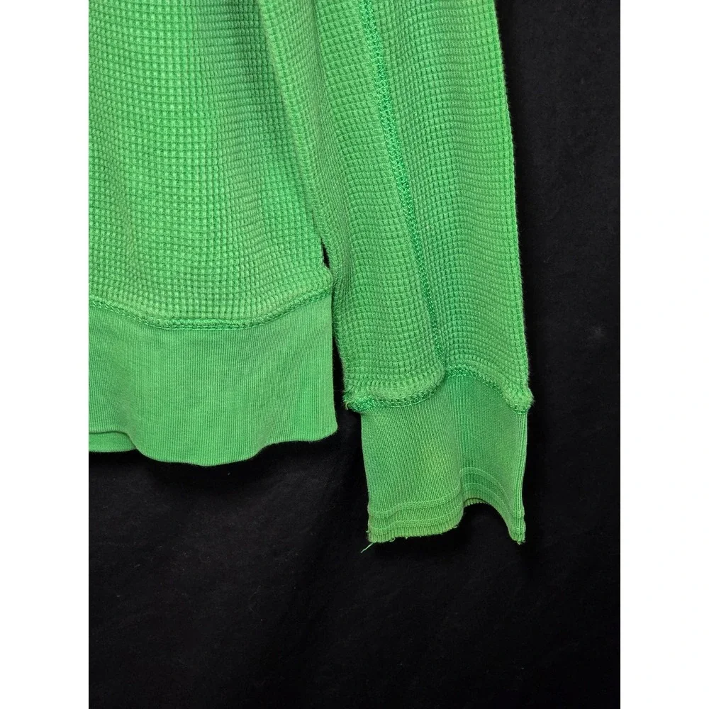 Polo Ralph Lauren Men's Green Waffle Knit Long Sleeve Hoodie Lizard Logo Size‎ L